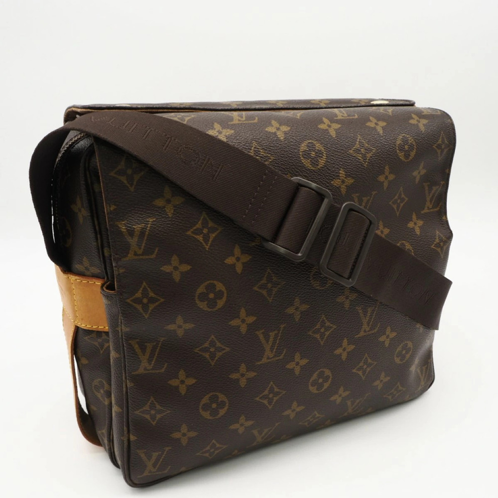Louis Vuitton Monogram Naviglio Shoulder Bag Brown Canvas Leather